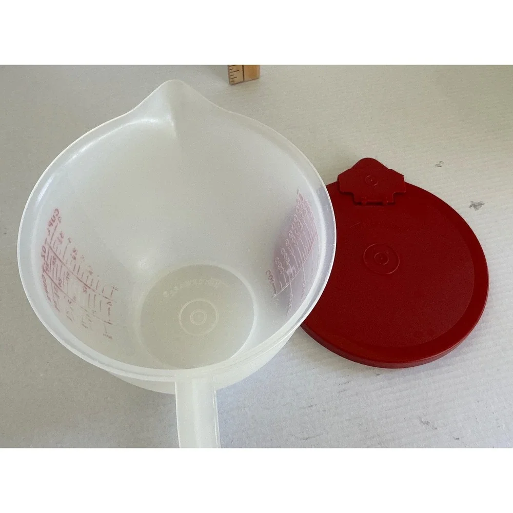 Tupperware Vintage Mix-N-Stor Measuring Pitcher 8 Cup 2 Quart Red Lid 1288-2